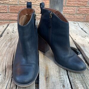 BP Lance‎ Black Leather Block Heel Bootie Sz 9